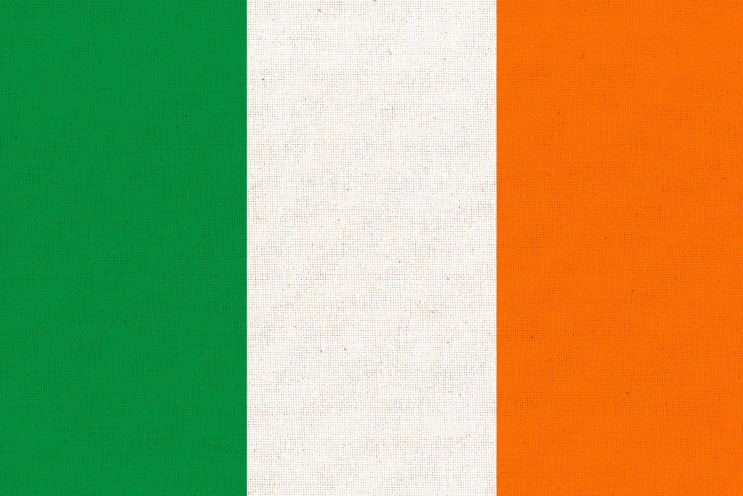 Flag of Hungary. Irish Flag on Fabric Surface